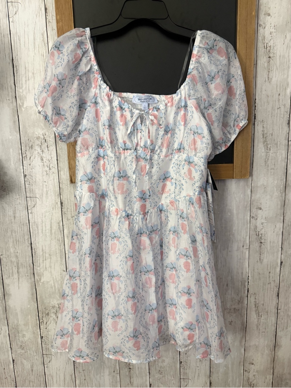 NWT Cottage Core Floral Celebrity Pink Bridgerton Dress Size L
